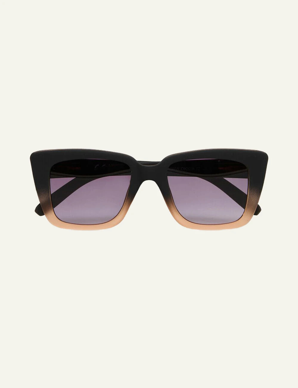 Okkia black shaded rose cat eye sunglasses front