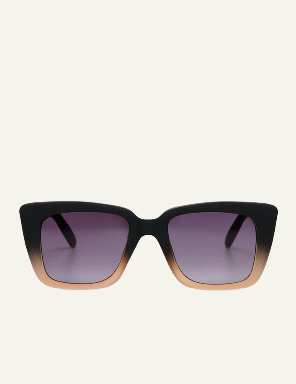 Okkia black shaded rose cat eye sunglasses front detail