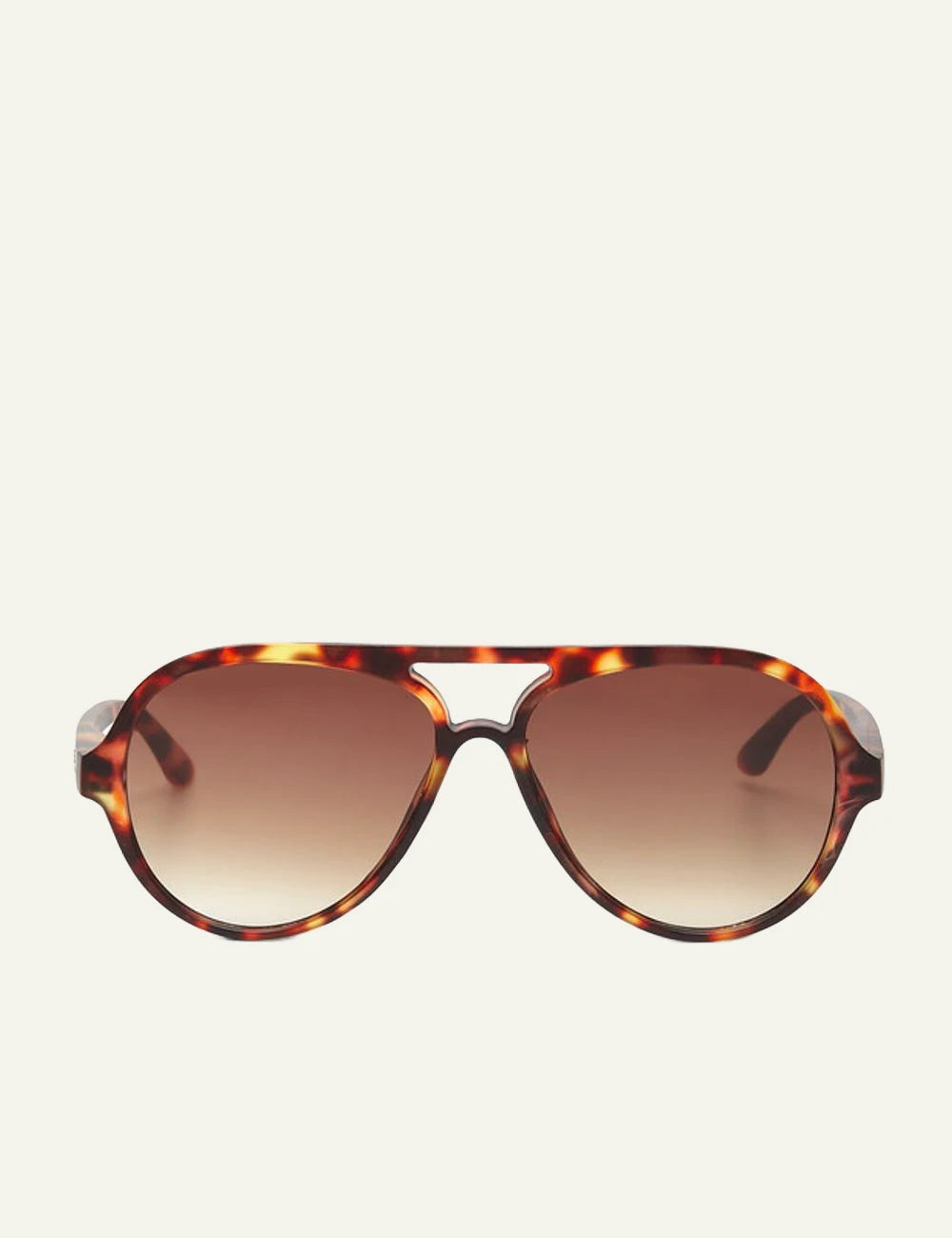 Okkia classic havana aviator sunglasses brown gradient front detail