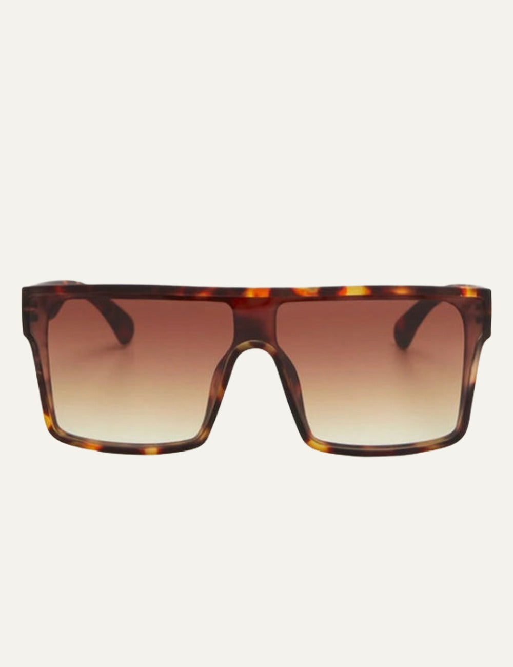 Okkia havana oversized shield sunglasses brown gradient front