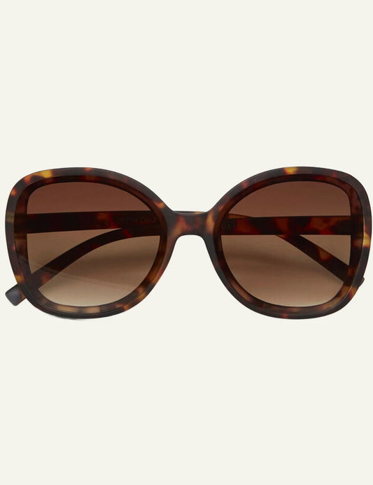 Okkia classic havana oversized sunglasses brown gradient front