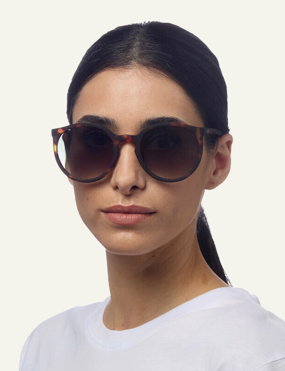 Okkia classic havana round sunglasses gradient front model
