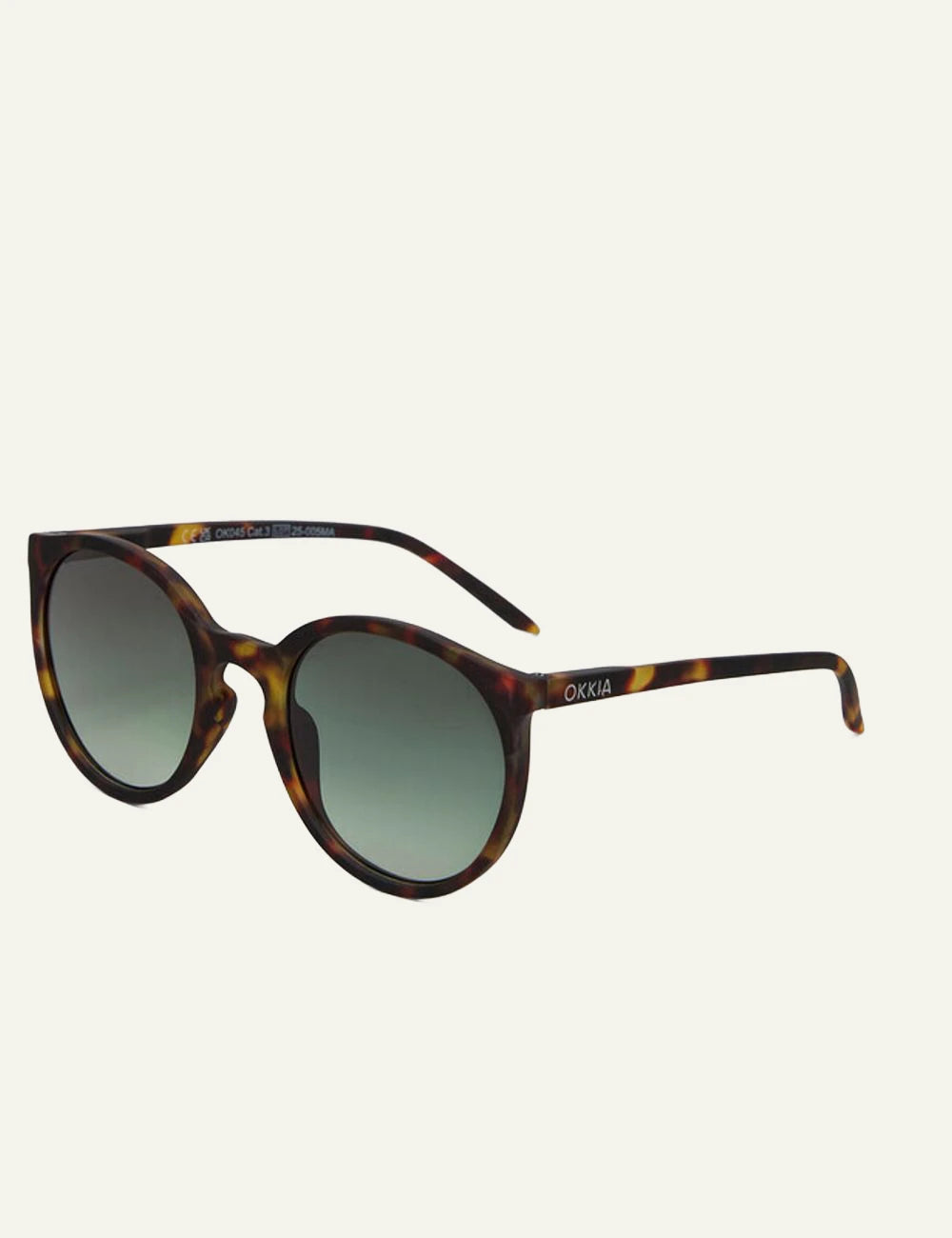 Okkia classic havana round sunglasses gradient side