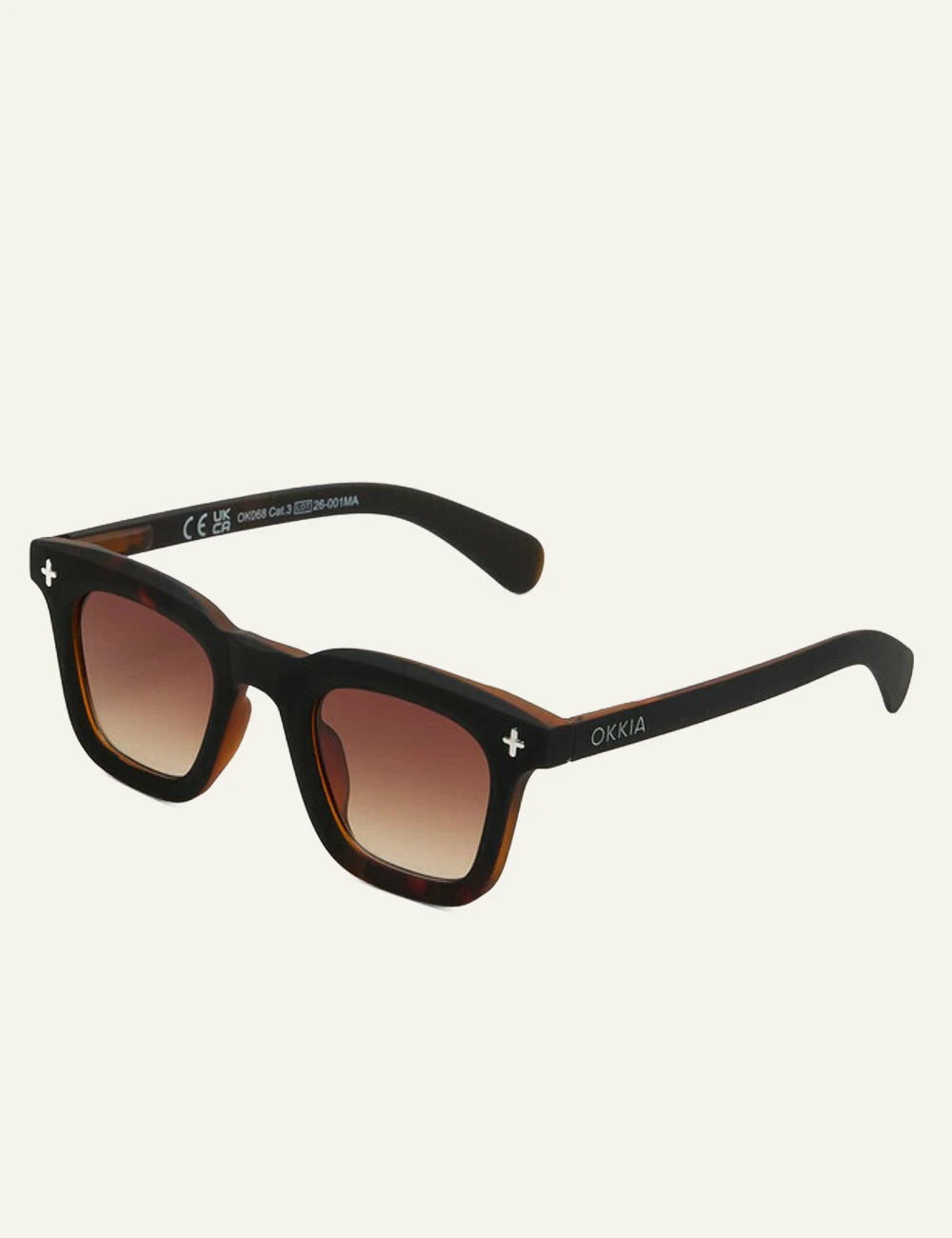 Okkia havana black sunglasses brown gradient side