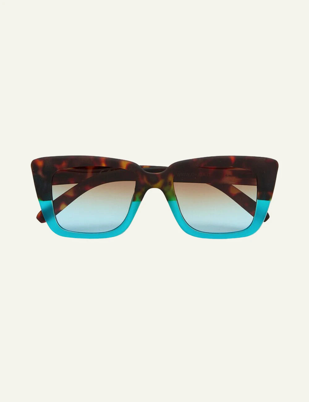 Okkia havana blue cat eye sunglasses gradient front
