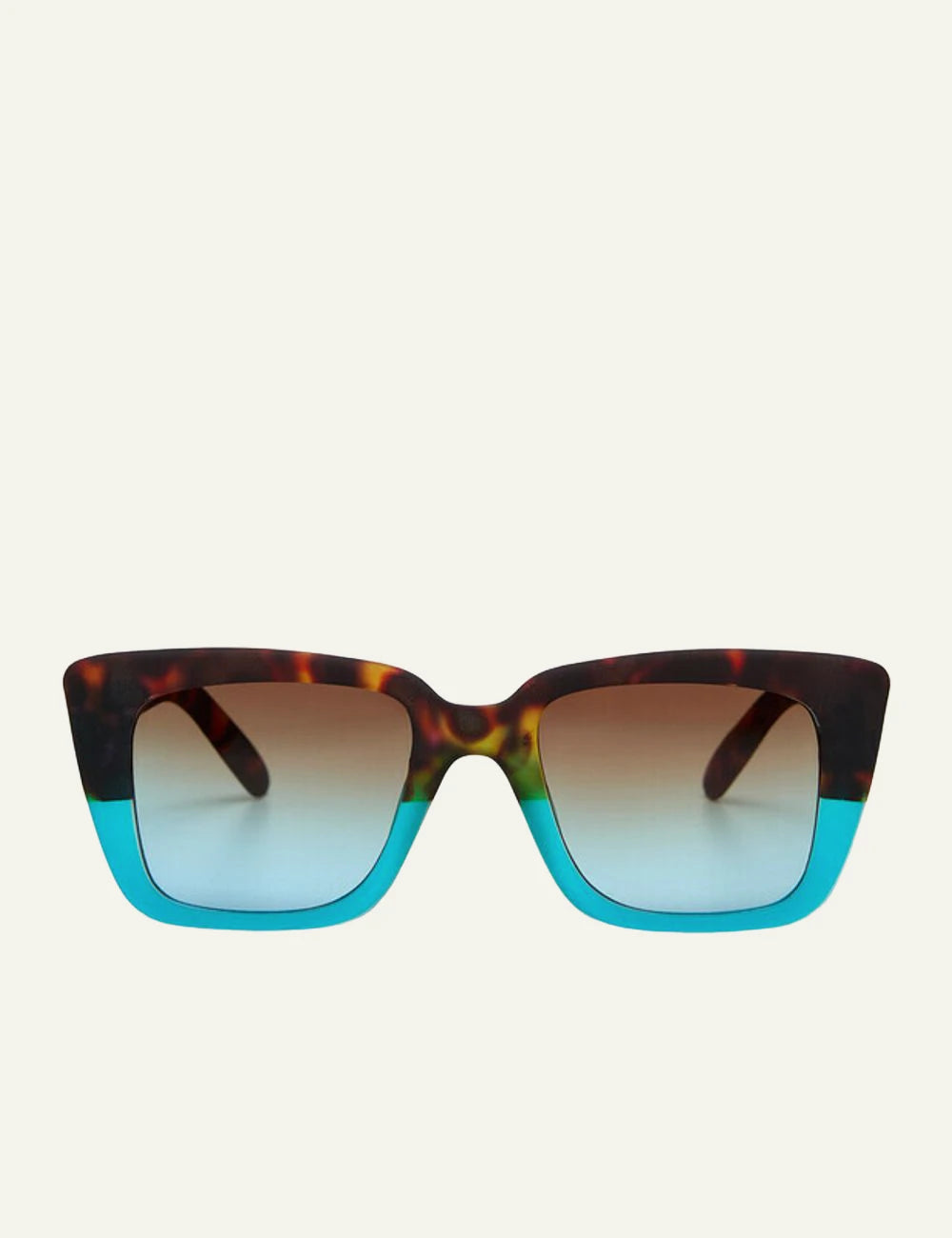 Okkia havana blue cat eye sunglasses gradient front detail