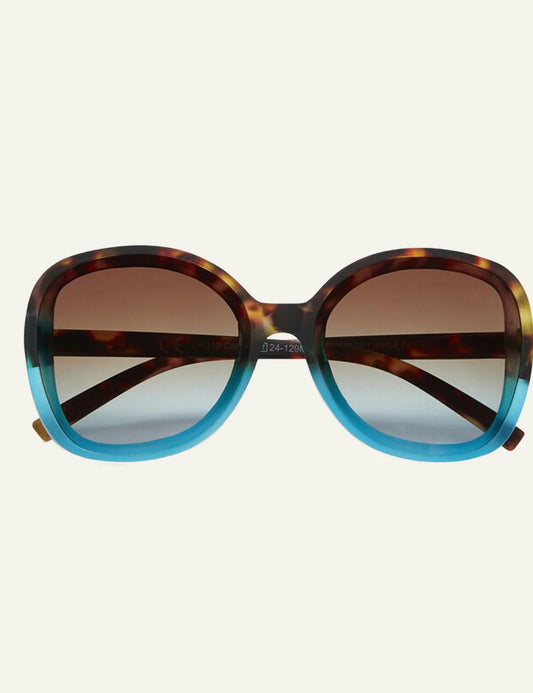 Okkia havana blue oversized sunglasses brown gradient front