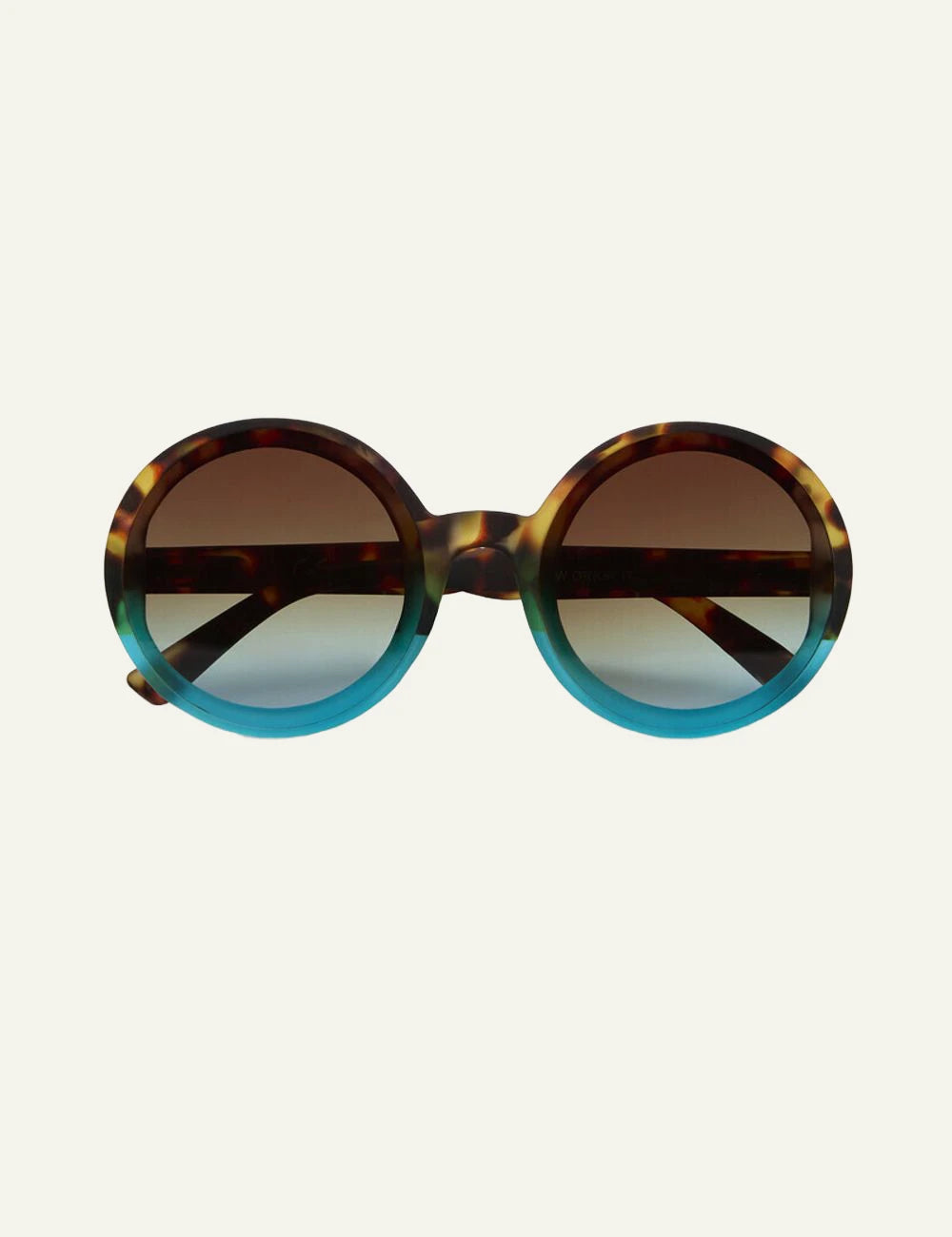 Okkia havana blue round oversized sunglasses black gradient front