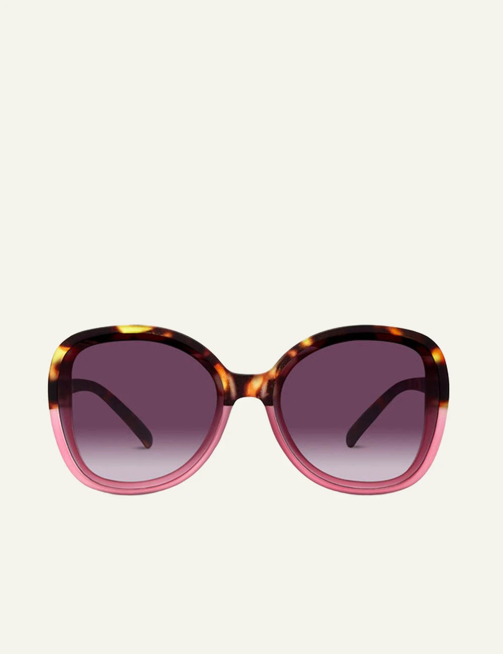 Okkia havana pink oversized sunglasses black gradient front detail