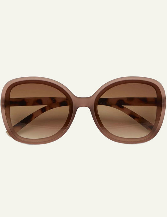 Okkia pink havana oversized sunglasses brown gradient front