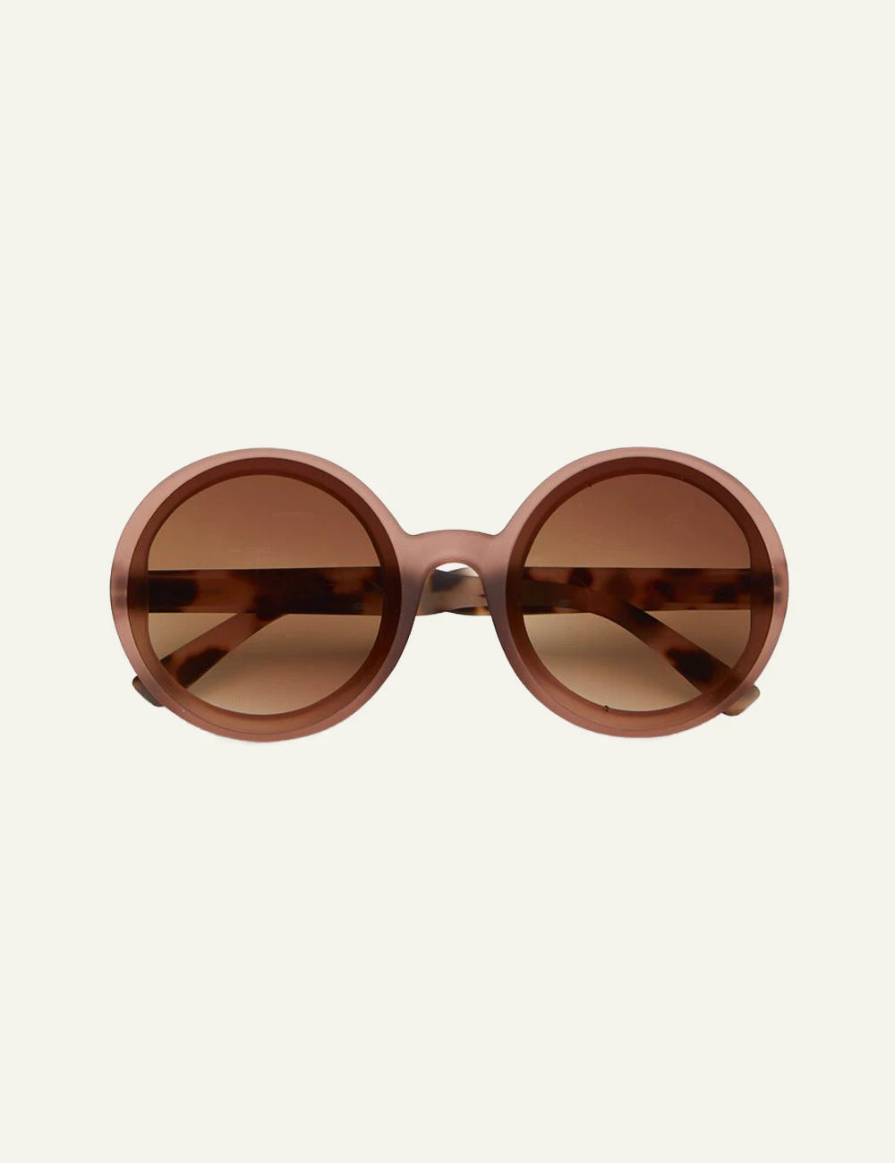 Okkia pink havana round oversized sunglasses brown gradient front