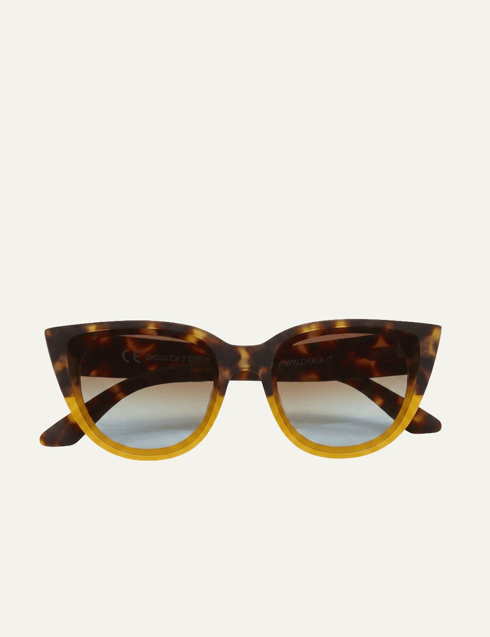 Okkia Silvia tortoise butterfly sunglasses brown polarized front