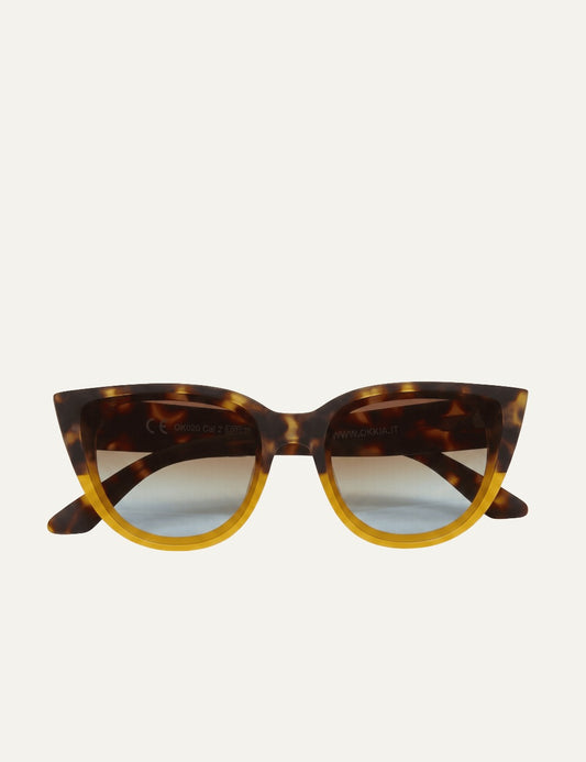 Okkia Silvia tortoise butterfly sunglasses brown polarized front