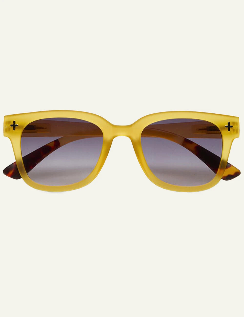 Okkia translucent yellow sunglasses black gradient front