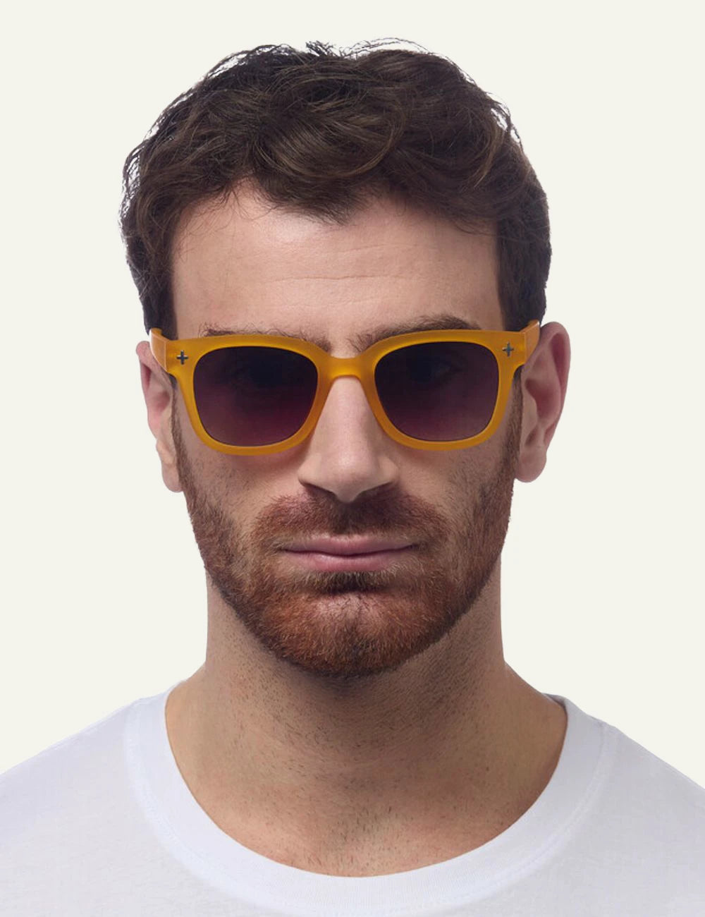 Okkia translucent yellow sunglasses black gradient front man