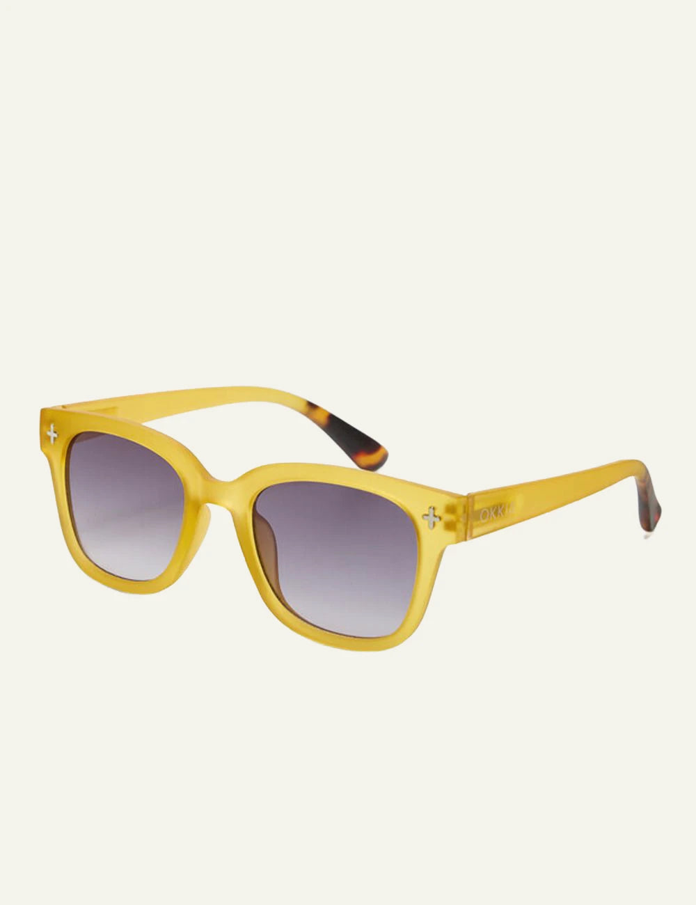 Okkia translucent yellow sunglasses black gradient side