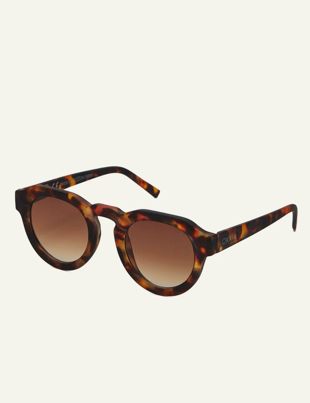 Okkia Zeno classic havana round sunglasses brown gradient side