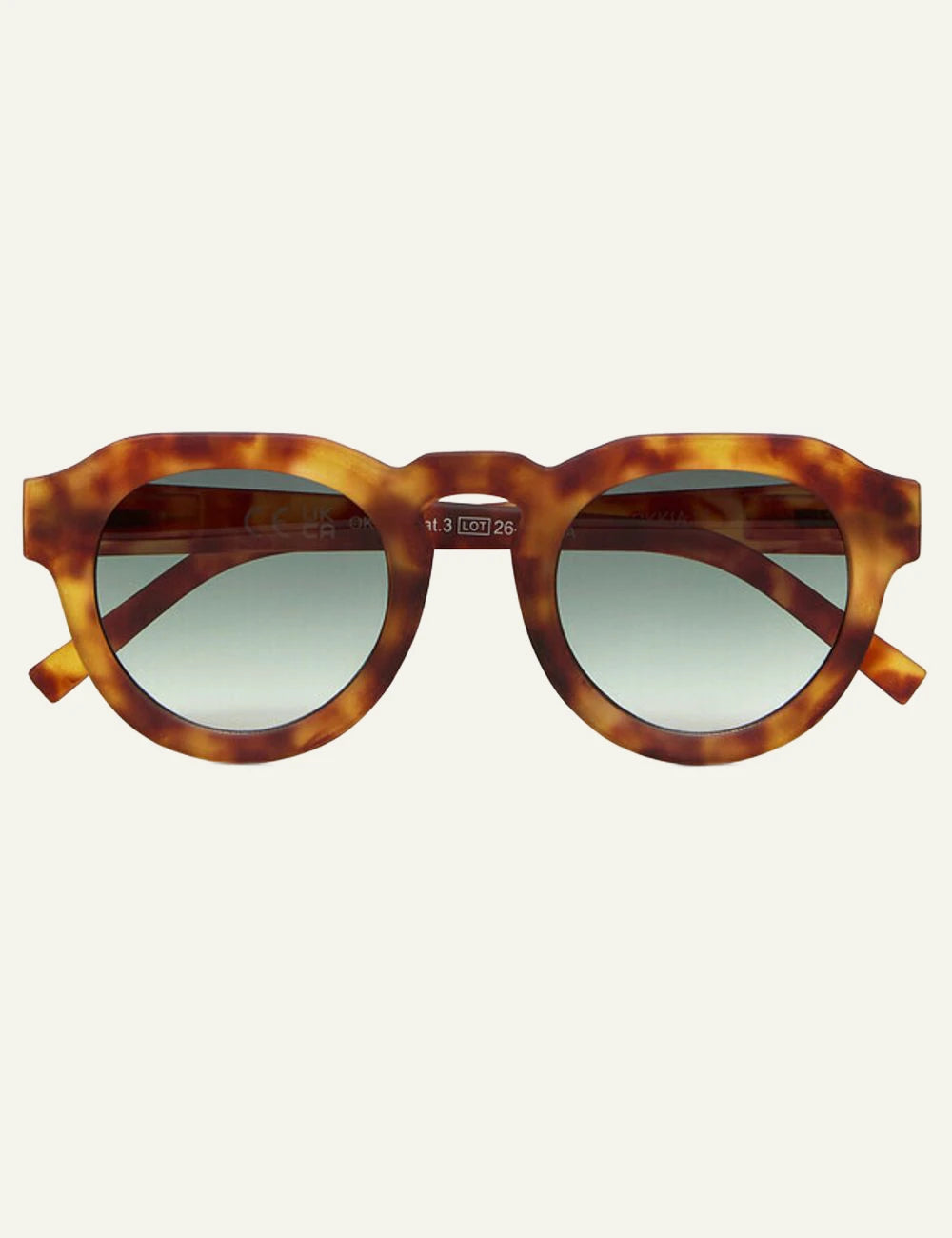 Okkia Zeno sahara havana round sunglasses green gradient front