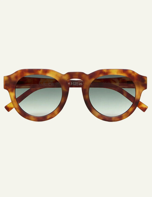 Okkia Zeno sahara havana round sunglasses green gradient front