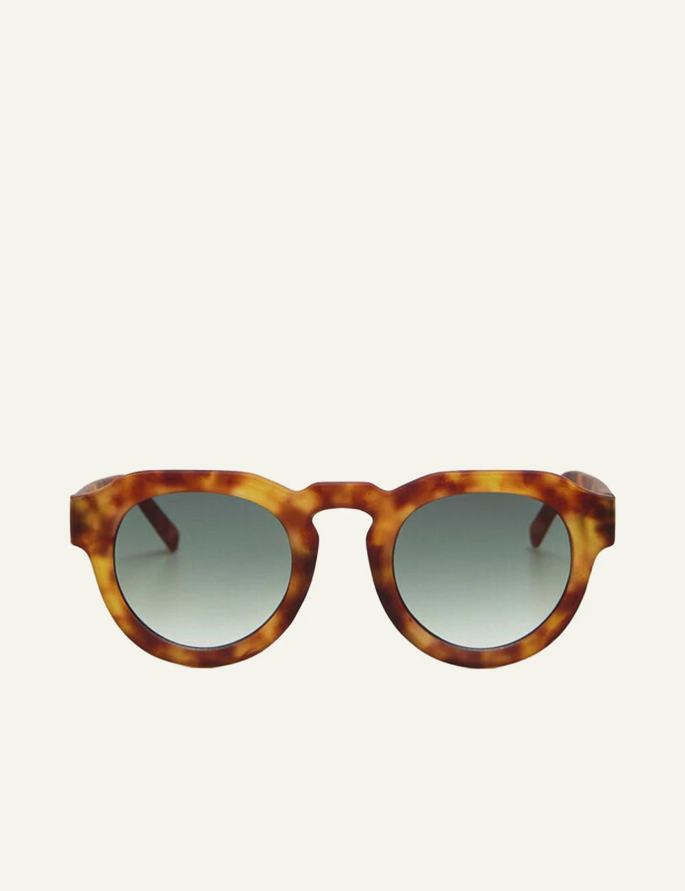 Okkia Zeno sahara havana round sunglasses green gradient front detail