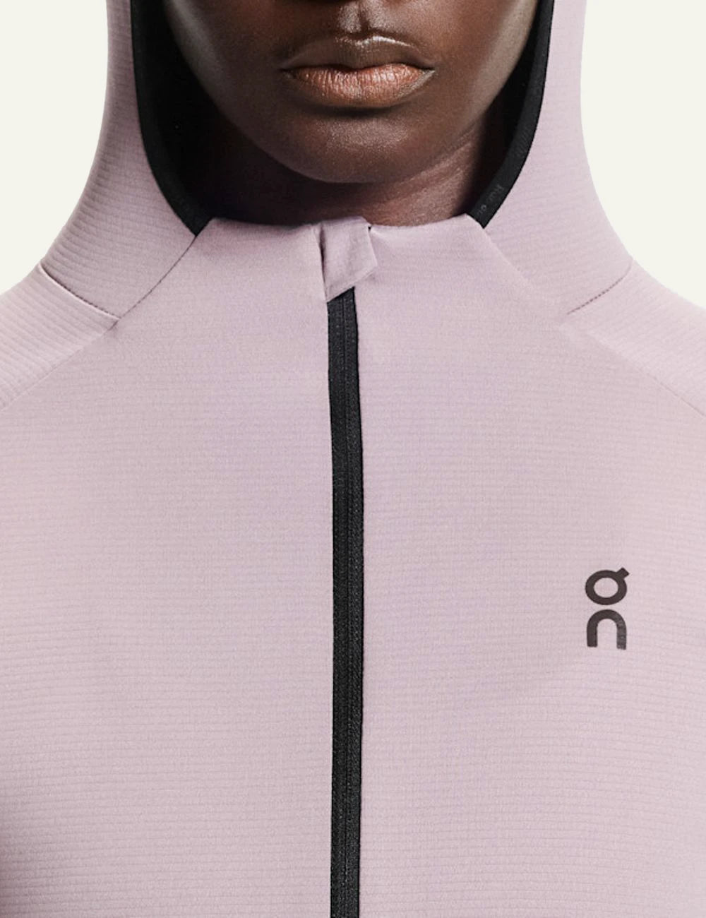 On Climate Zip Hoodie pink women front detail