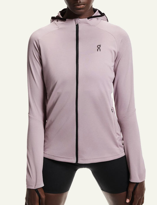 On Climate Zip Hoodie pink women front model view