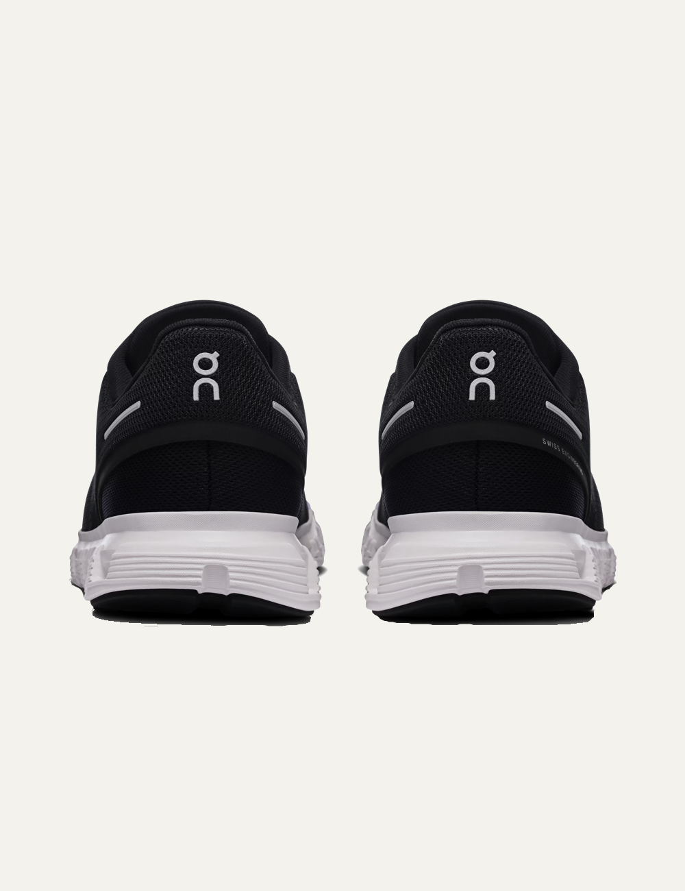 On Cloud 6 black white sneakers back view