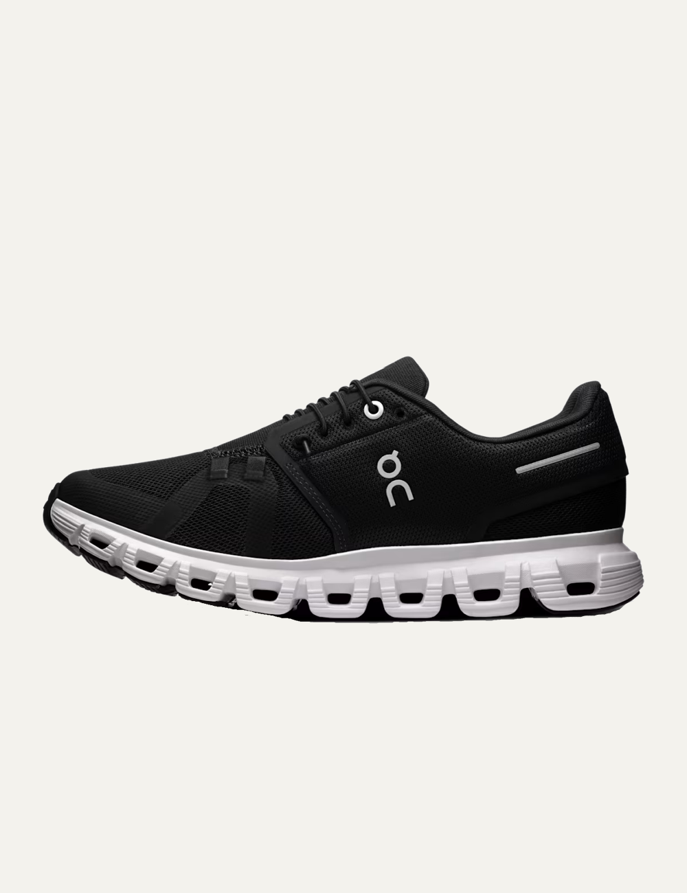On Cloud 6 black white sneakers profile view