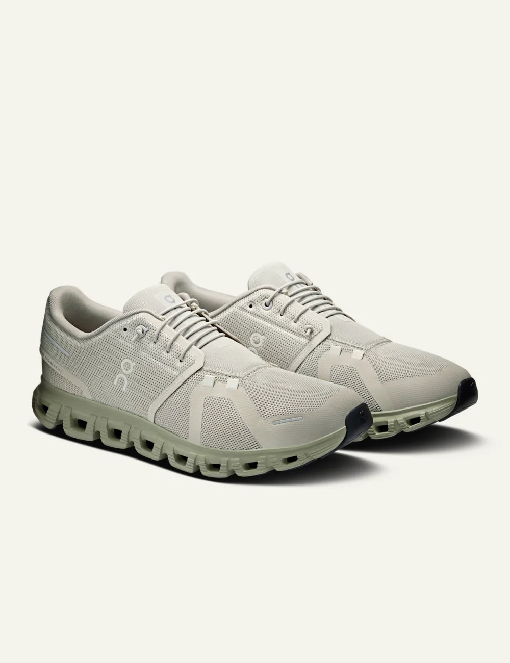 On Cloud 6 Brume Olive sneakers with CloudTec cushioning angled