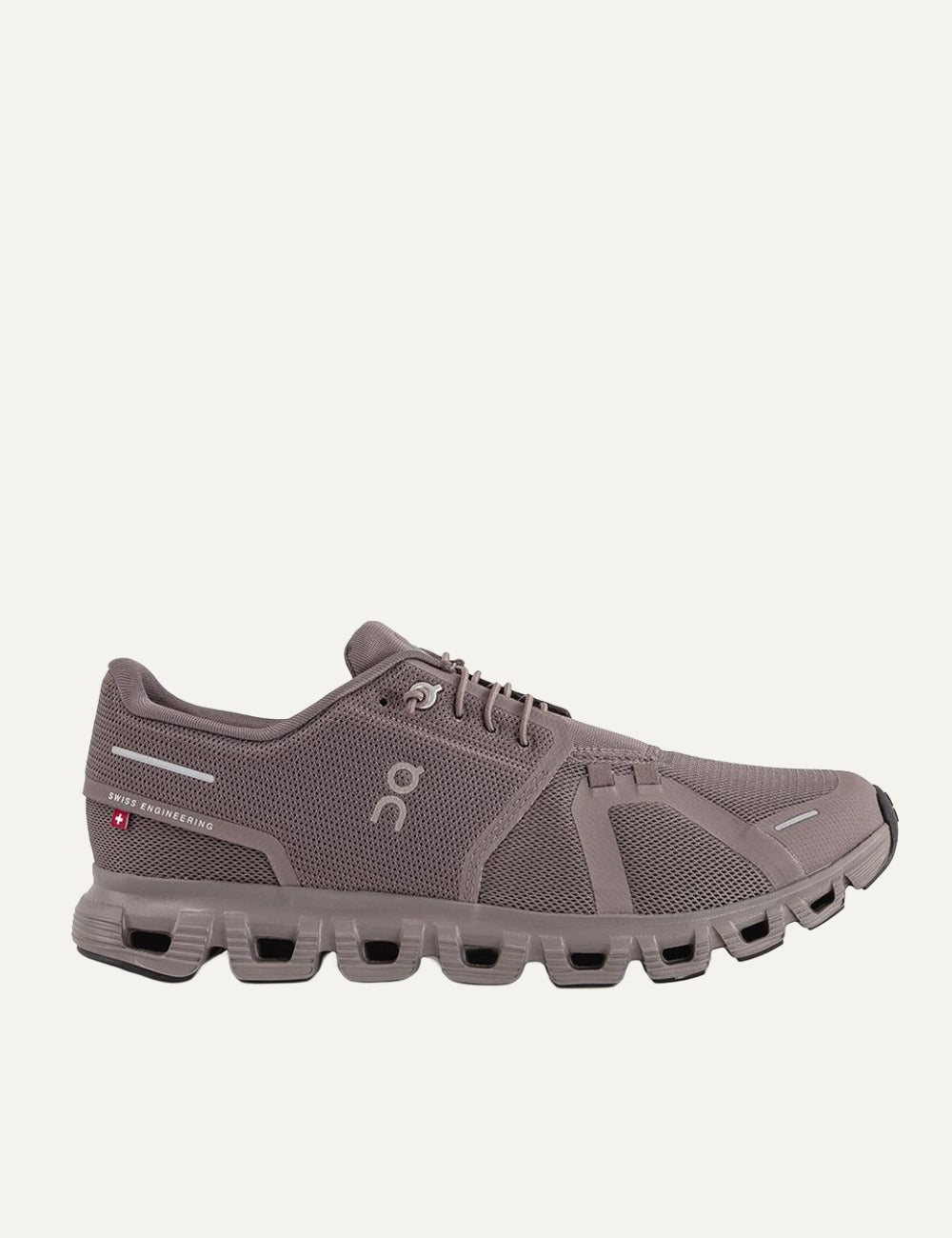 on cloud 6 mauve grey side lifestyle sneakers