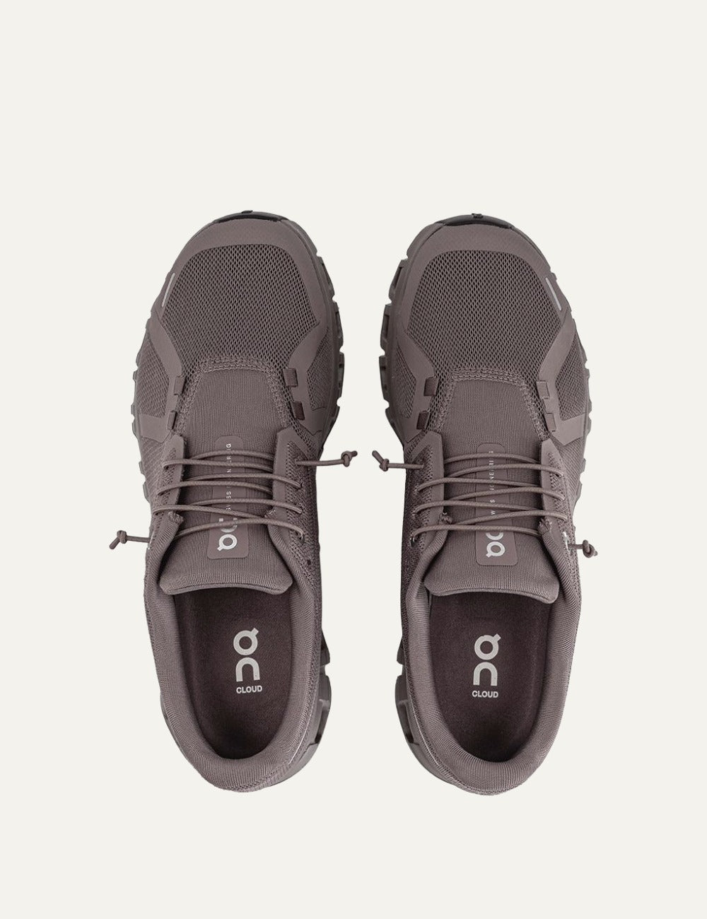 on cloud 6 mauve grey side lifestyle sneakers top