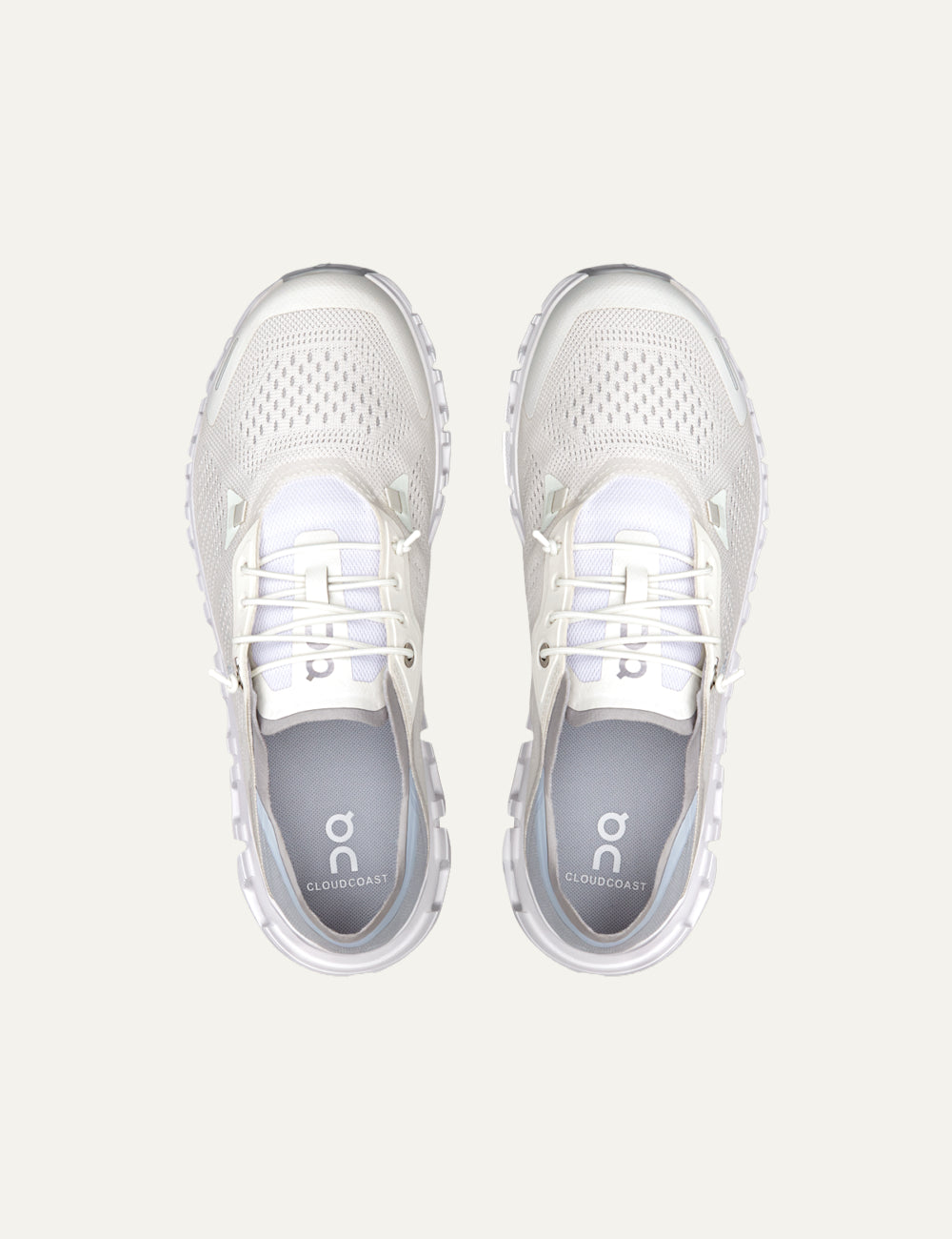 On Cloudcoast sneakers white light grey top view