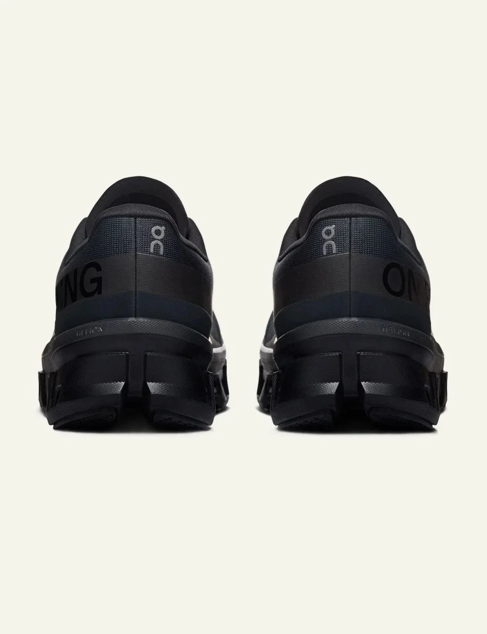 On Cloudmonster Running Sneakers Total Black back View