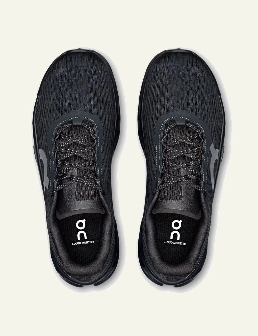 on cloudmonster sneaker total black top logo