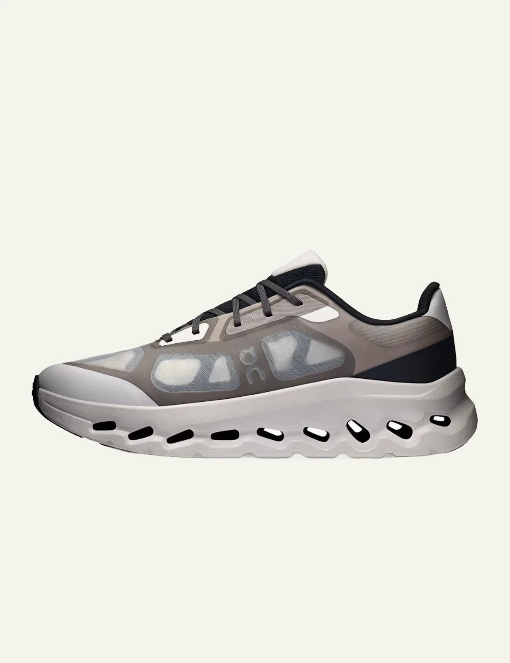 On Cloudtilt Remix sneakers black ivory running shoes profile view