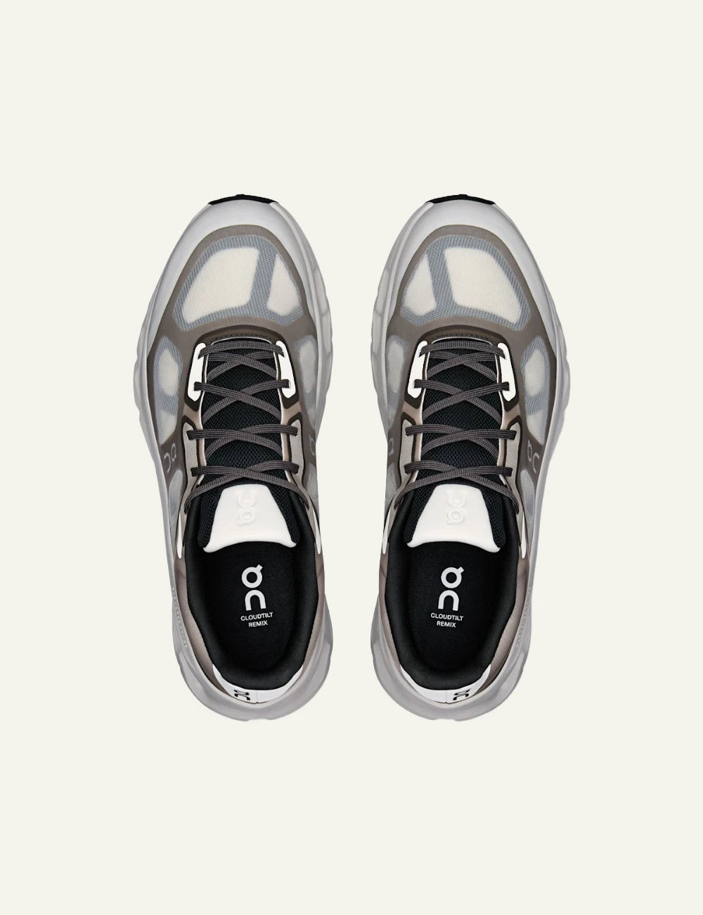 On Cloudtilt Remix sneakers black ivory running shoes top view