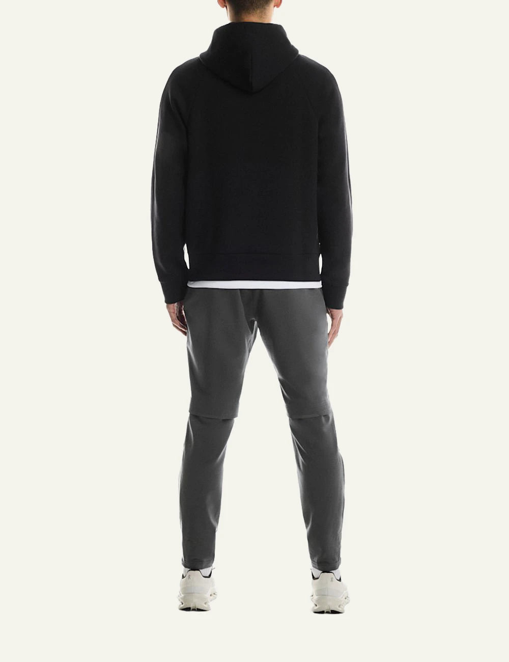 On Focus Tech Zip Hoodie Black Men back model view