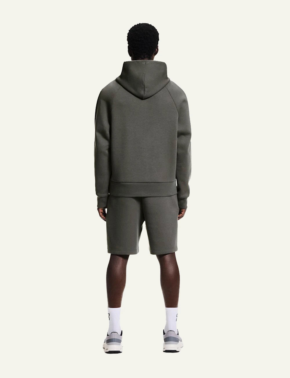 On Focus Tech Zip Hoodie grey men back view
