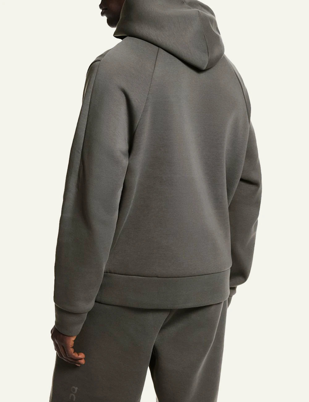 On Focus Tech Zip Hoodie grey men side view