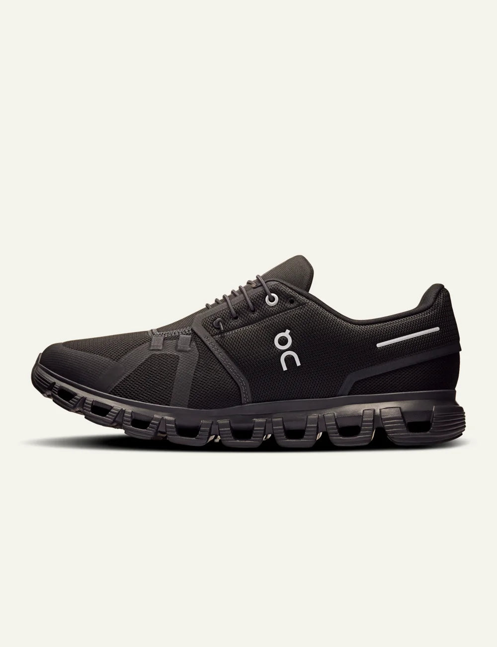 Men's On Cloud 6 Black sneakers with CloudTec cushioning and Speed Lacing profile