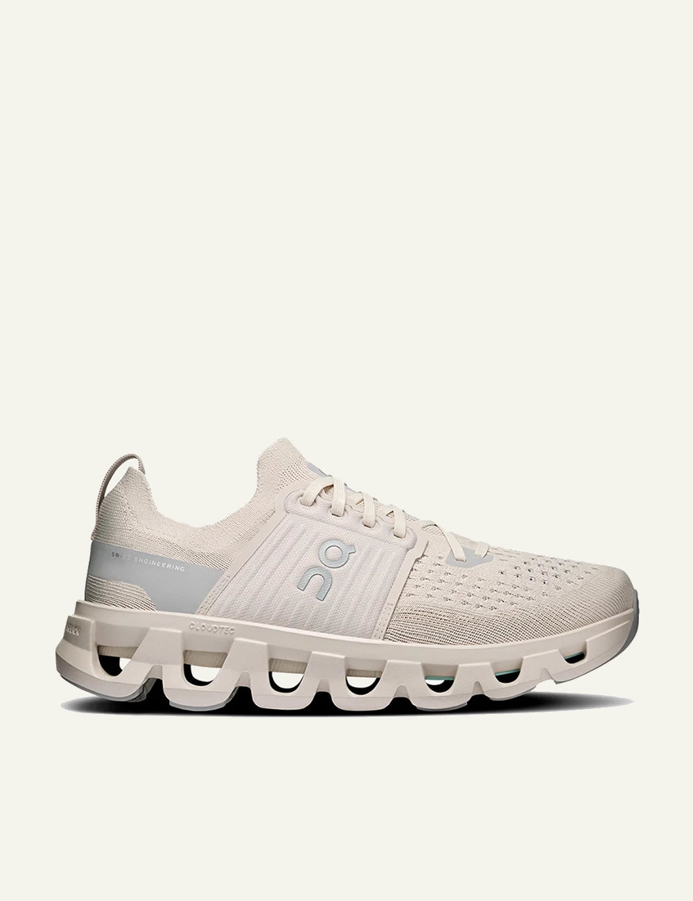 Men's On Cloudrunner 2 beige and grey running sneakers with Helion superfoam and CloudTec cushioning