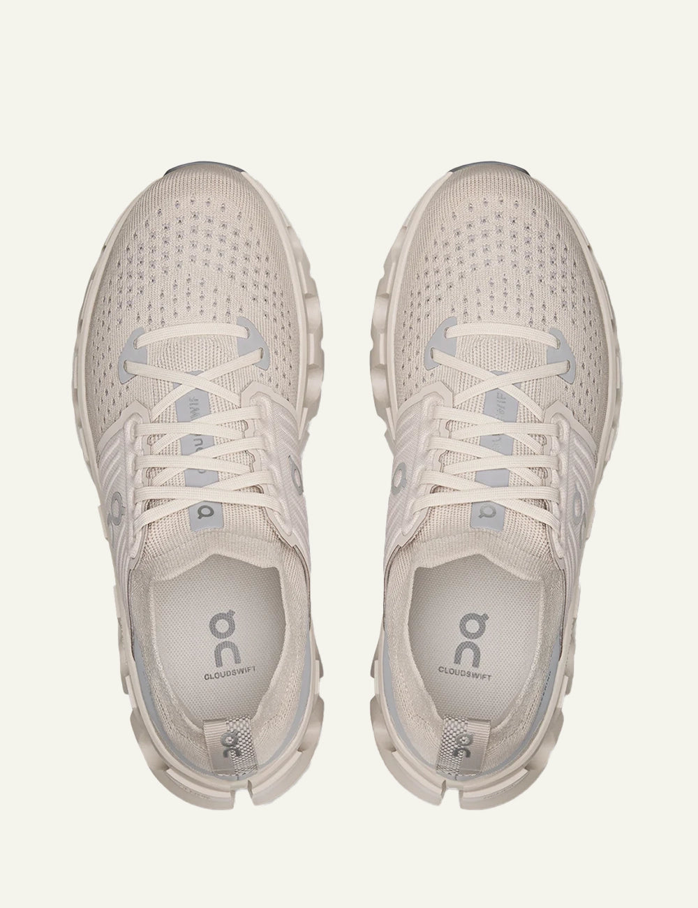 Men's On Cloudrunner 2 beige and grey running sneakers with Helion superfoam and CloudTec cushioning top