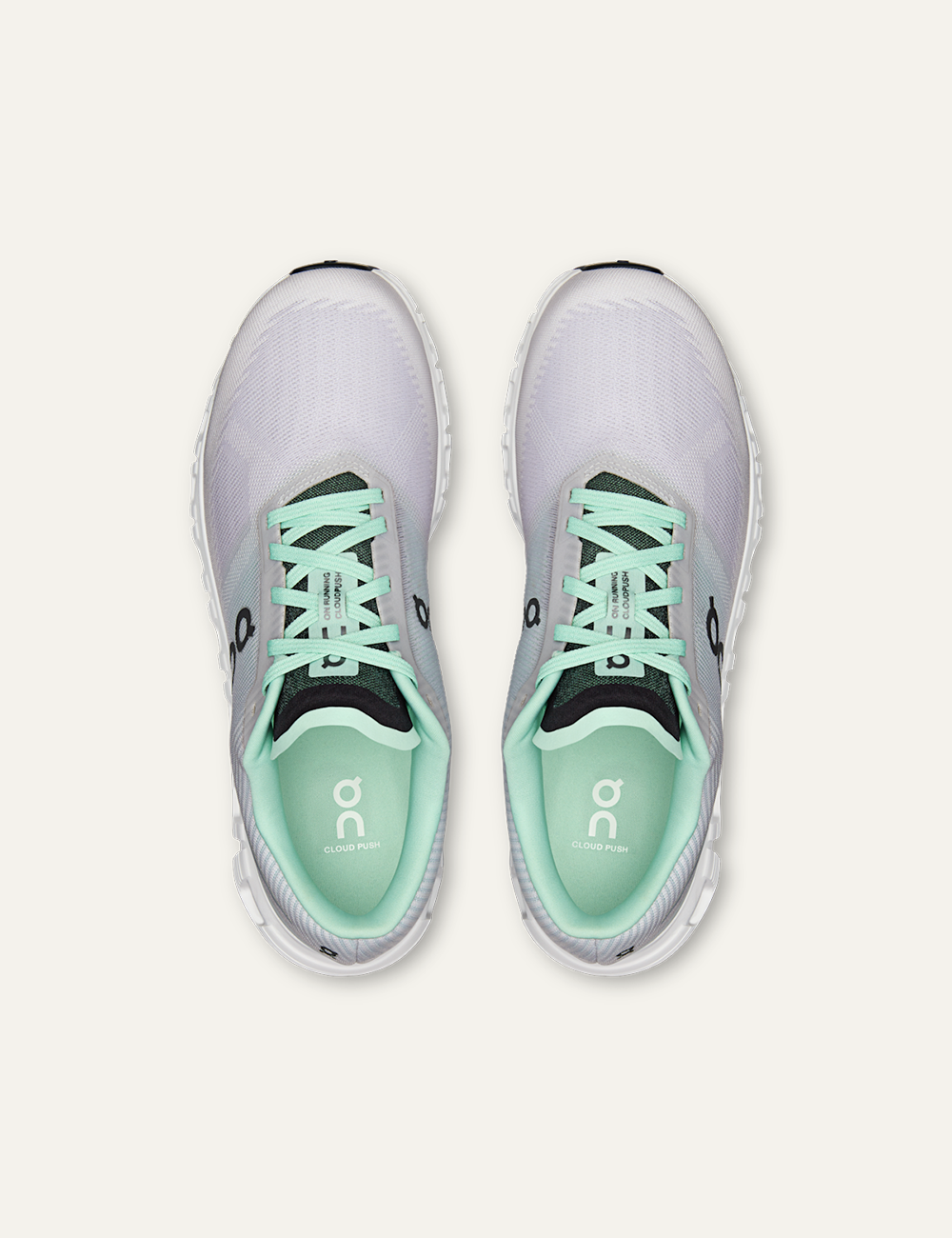 on running cloud 6 push sneakers creek nebula mesh top view