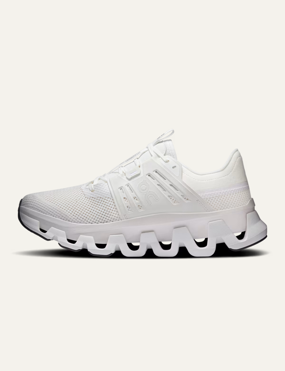 on running cloudswift amp sneakers white white mesh profile view