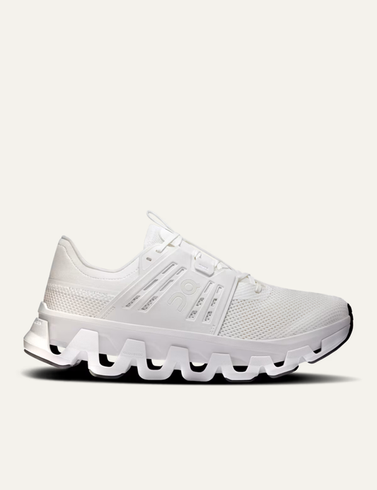 on running cloudswift amp sneakers white white mesh side view