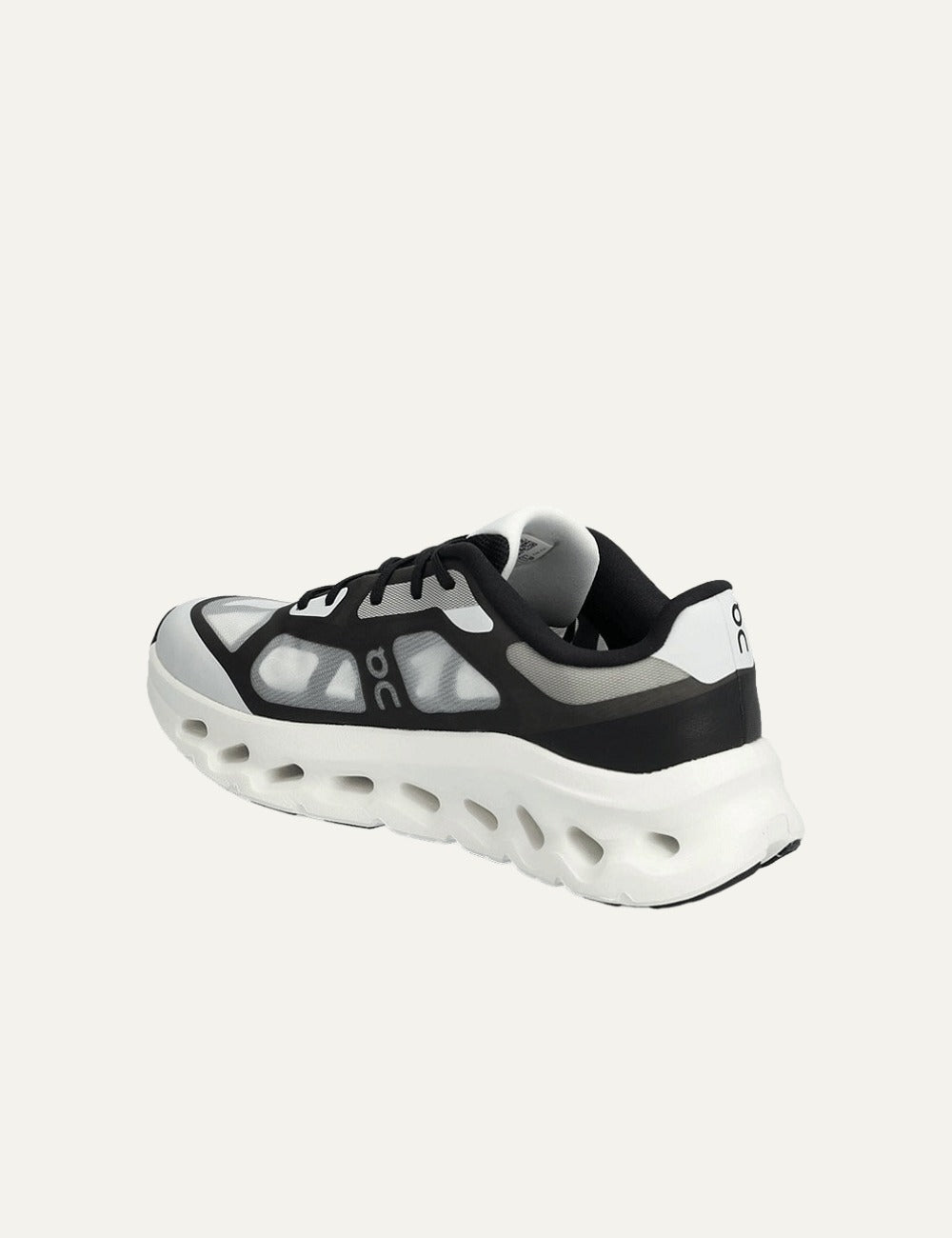 on running cloudtilt remix sneakers black ivory mesh back view