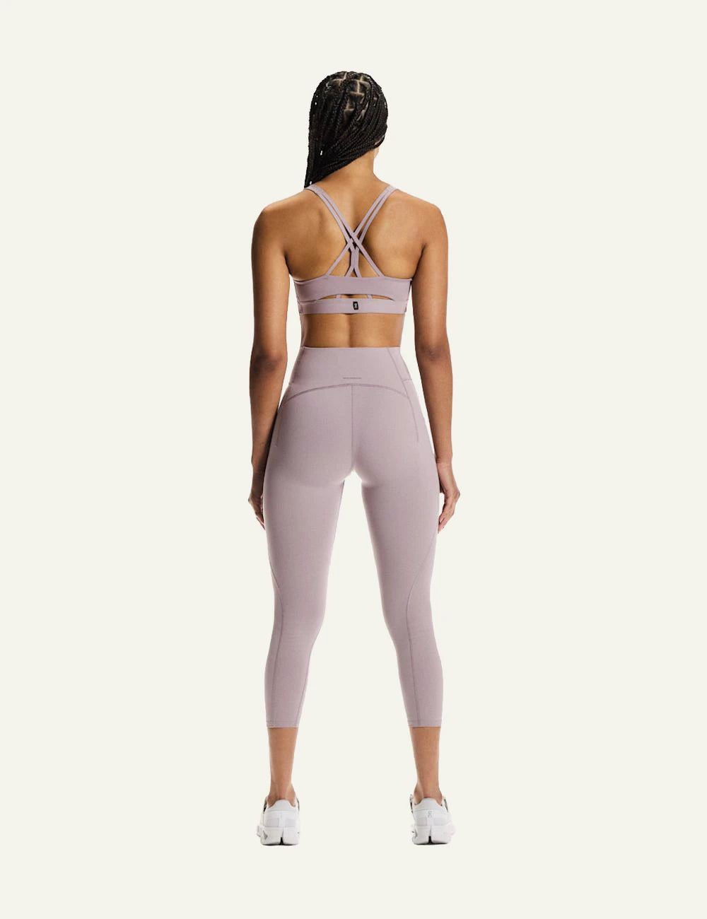 On sports bra back criss-cross back full body