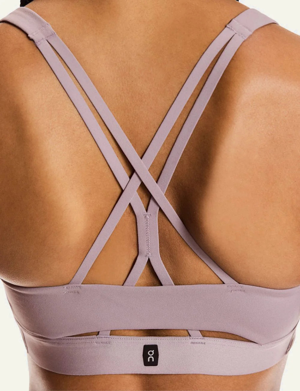 On sports bra back criss-cross back 