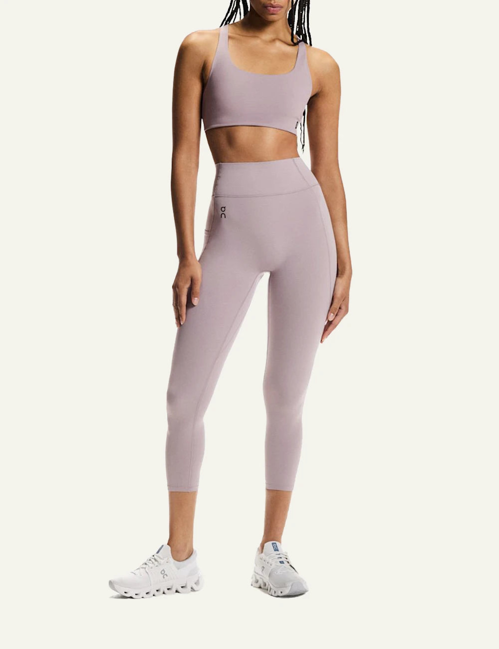 On sports bra back criss-cross front full body