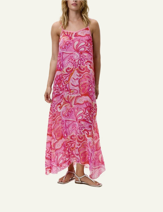 One Season Antoinette maxi dress pink paisley straps front